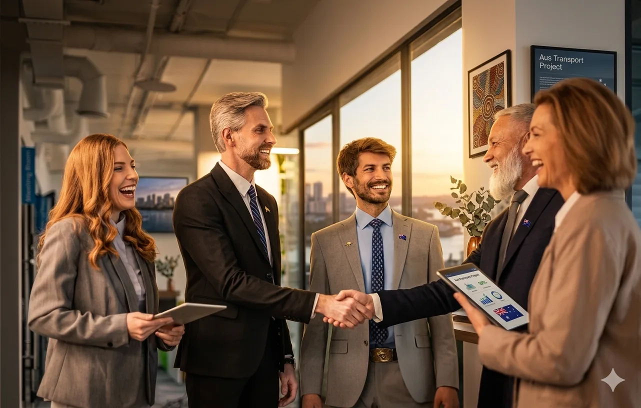 Recruiters meeting with a client about staffing